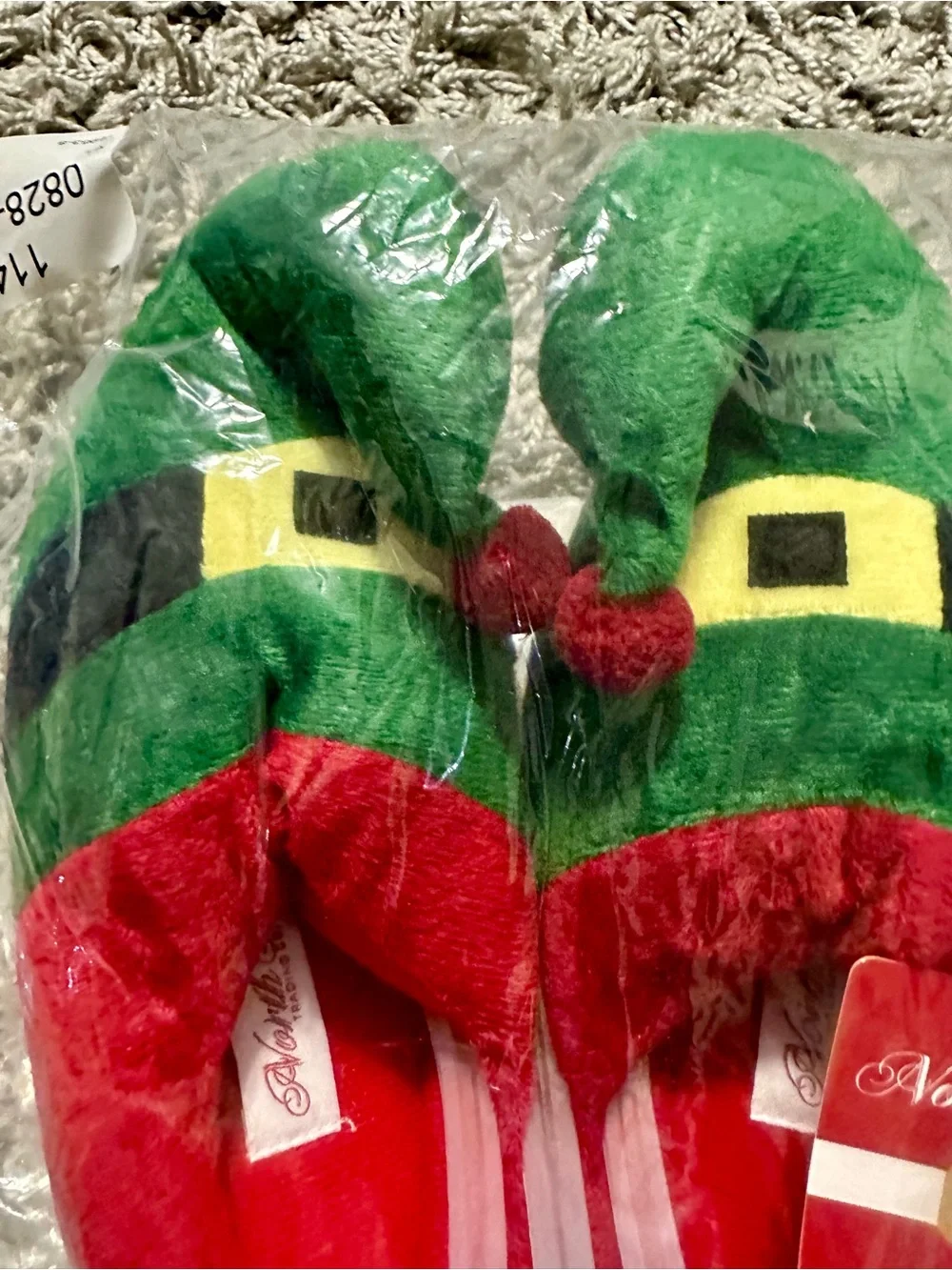 North Pole Green & Red Elf Kids Slippers - Unisex